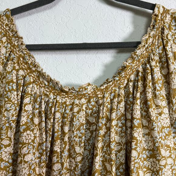 Women's Faherty Floral Pattern Pullover Short Sleeve Shirt Size XL - Picture 7 of 9